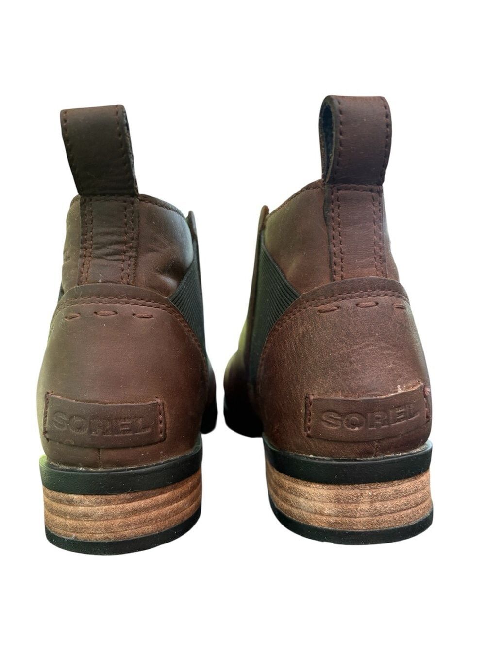 Sorel Brown Leather Emelie Chelsea Boots - Classic Slip-On. Size 7. EUC! - Picture 7 of 16